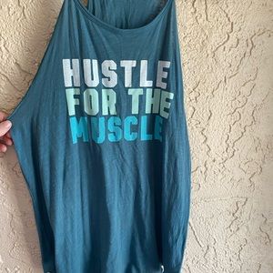 Large PINK teal workout tank top